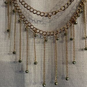 Chic Gold iridescent Beaded belly chain 37 inches long